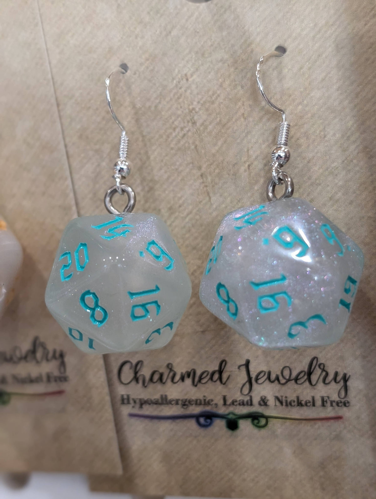 D20 Dice Earrings (Hypoallergenic)