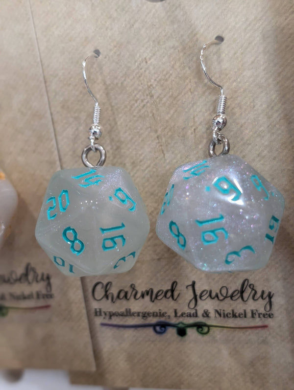 D20 Dice Earrings (Hypoallergenic)