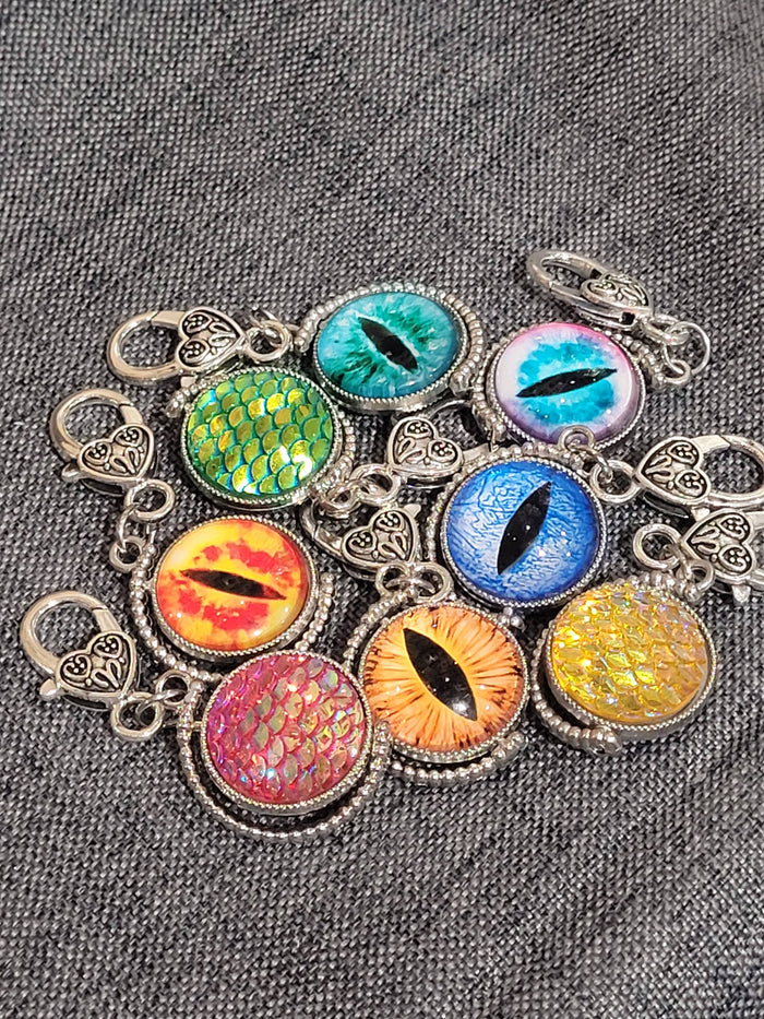 Dragon Scales & Eye Tactile Fidget Charm Keychain