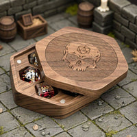 Skull Keeper Wood Dice Box