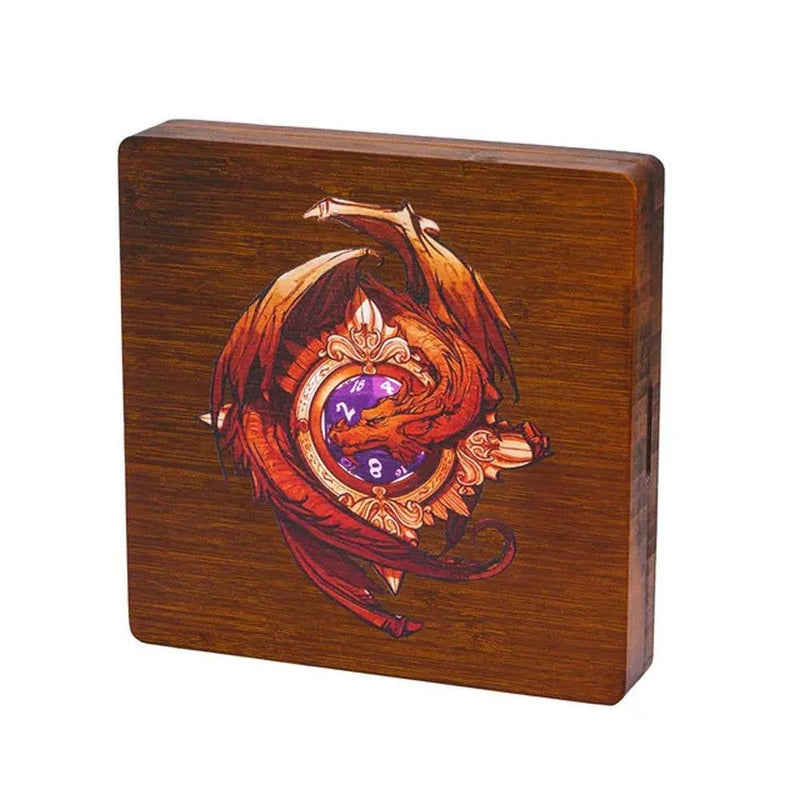 Red Dragon Wood Dice Storage Vault & Tray