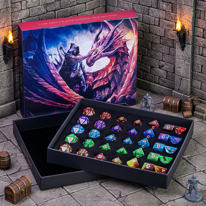Geekwood Dice Gift Box – 5 RPG Dice Sets