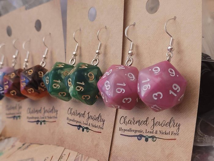 D20 Dice Earrings (Hypoallergenic)