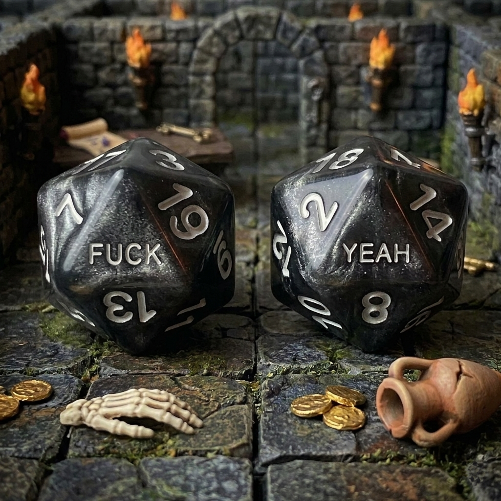 Fuck/Yeah D20 Resin Dice Set