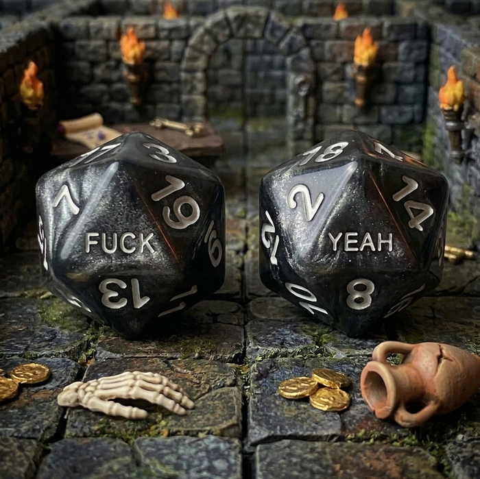 Fuck/Yeah D20 Resin Dice Set