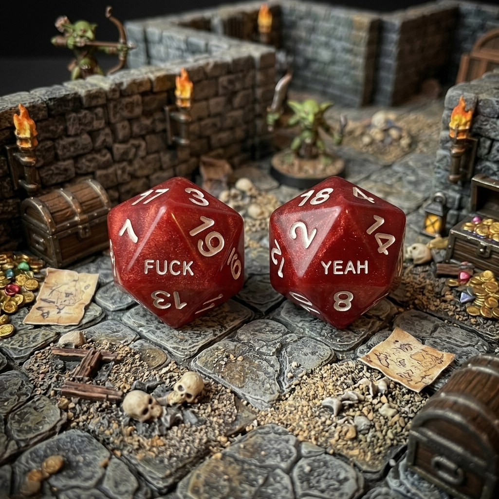 Fuck/Yeah D20 Resin Dice Set